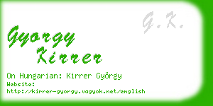 gyorgy kirrer business card