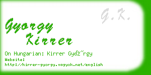 gyorgy kirrer business card